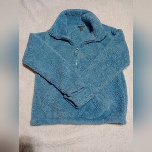Eddie Bauer Blue Sherpa Quarter Zip